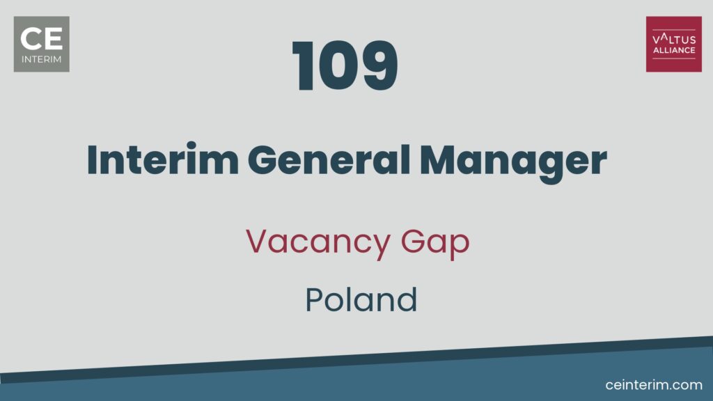 Interim General Manager Musi posiadać: Doświadczenie w branży magazynowania i realizacji zamówień Musi posiadać: Znajomość przepisów i regulacji branżowych Opcjonalnie: Przyspieszone skalowanie operacji fulfilment General Management Poland 109