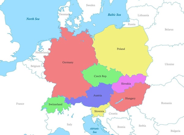 La position centrale de la République tchèque en Europe