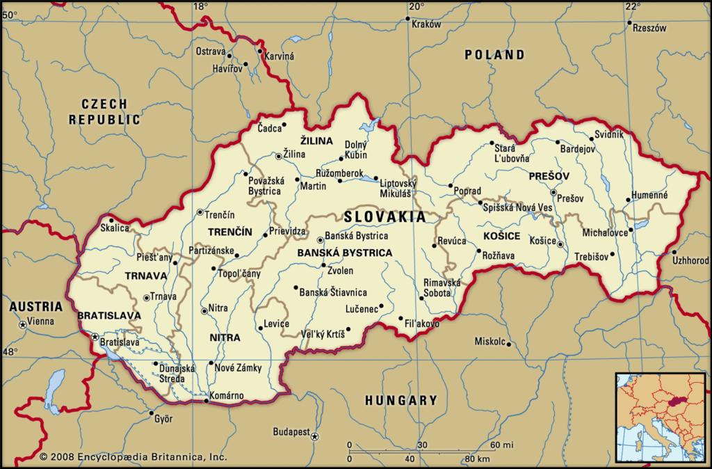 Mapa Słowacji