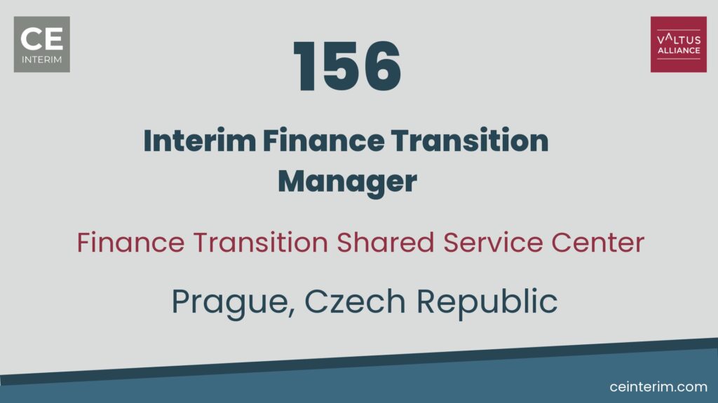 Interim Finance Transition ManagerSAP, Accounting, SSC, Outsourcing, BPOLogisticsPrague, Czech Republic156