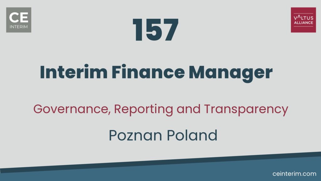 Interim Finance ManagerReporting, Governance, Transparency, Finance ManagementFinancePoznan Poland157