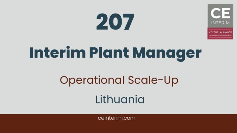 Interim Plant ManagerScaling of manufacturing operations, workforce hiring, lean managementPlant ManagementLithuania207