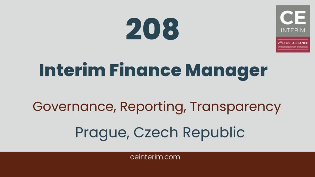 Interim Finance ManagerReporting, IFRS, Controlling, Analytical SkillsFinancePrague, Czech Republic208