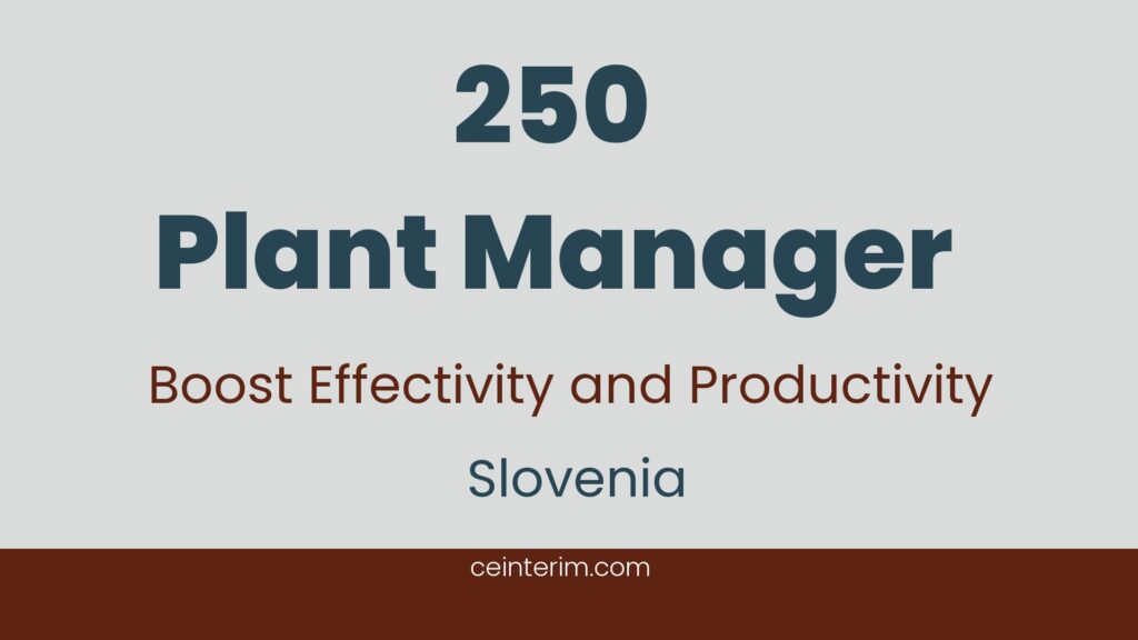 Plant ManagerLean Management, Performance Improvement in ManufacturingPlant ManagementSlovenia250