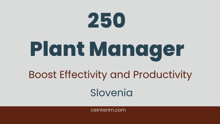 Plant ManagerLean Management, Performance Improvement in ManufacturingPlant ManagementSlovenia250