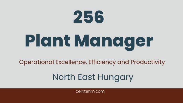 Plant ManagerLean Management, Operational Excellence, Performance ImprovementPlant ManagementNorth East Hungary256