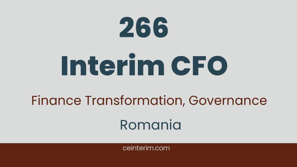 CFOInterim executive leadership nella trasformazione della finanza, della contabilità e del reporting Gestire i processi finanziari delle operazioni di vendita e marketing in un contesto regionale Migliorare le performance end-to-end, il controllo interno e la gestione dei datiRomania266
