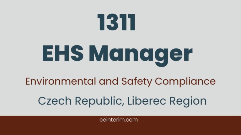 EHS ManagerRegulacje EHS w Czechach, normy ISO, normy motoryzacyjneOperacjeCzechy, region Liberec1311