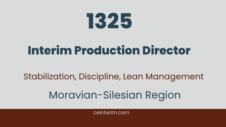 Interim Production DirectorCost Reduction Initiatives, Operational Discipline, Lean Management, Performance ImprovementPlant ManagementMoravian-Silesian Region1325