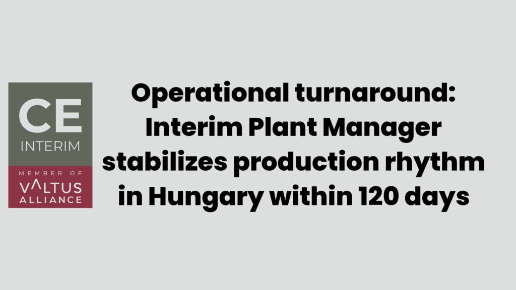 Производственный поворот: Временный управляющий завода стабилизирует производственный ритм в Венгрии в течение 120 дней