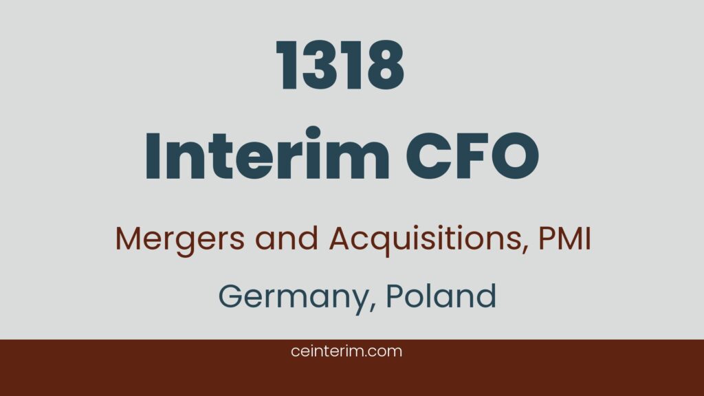 Interim CFOCFO-level experience in German and Polish business environmentsFinanceGermany, Poland1318