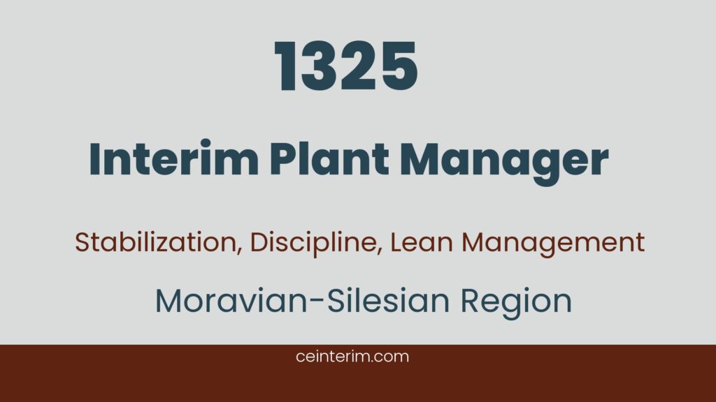 Временный управляющий заводомИнициативы по снижению затрат, производственная дисциплина, бережливое управление, повышение производительностиУправление заводомМоравско-Силезский регион1325
