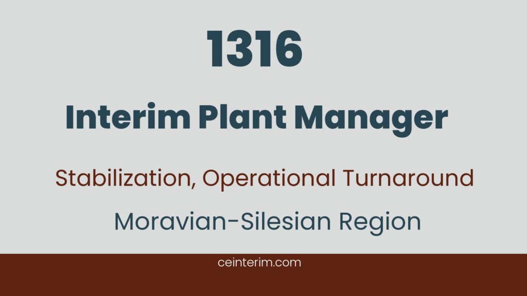 Временный управляющий заводаИнициативы по снижению затрат, операционный поворот, управление, повышение эффективности работыУправление заводомМоравско-Силезский регион1316