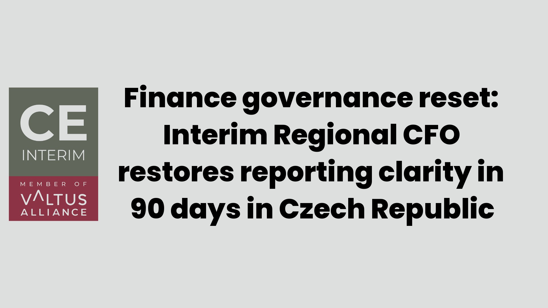 Réinitialisation de la gouvernance financière : Le directeur financier régional par intérim rétablit la clarté des rapports en 90 jours en République tchèque