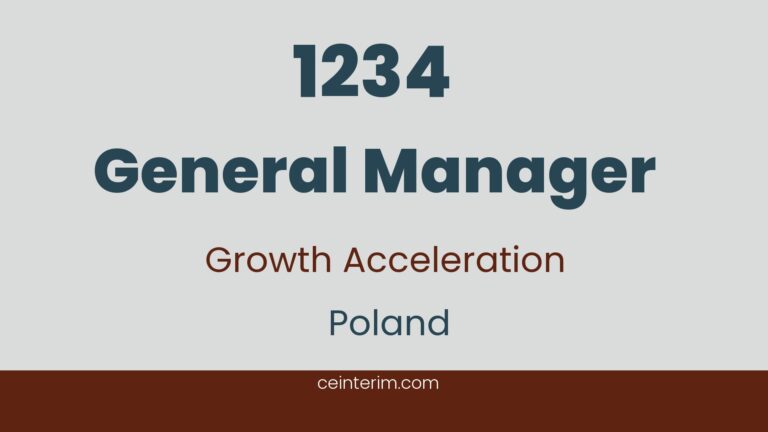 General ManagerEnterpreneurial mindsetGeneral ManagementPoland1234