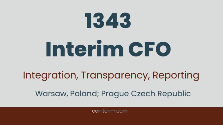 Interim CFOSAP integration, manufacturing controlling, finance transformation, post-acquisition integrationFinanceWarsaw, Poland; Prague Czech Republic1343