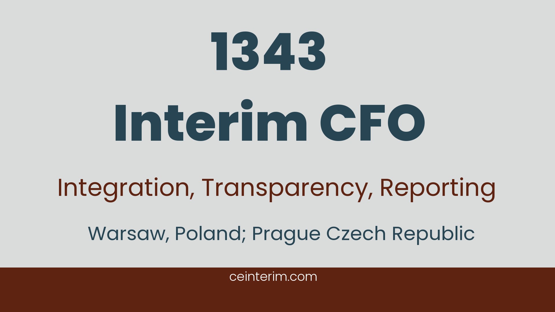 Interim CFOSAP integration, manufacturing controlling, finance transformation, post-acquisition integrationFinanceWarsaw, Poland; Prague Czech Republic1343