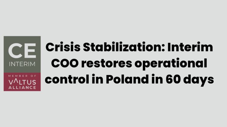 Stabilizace v krizi: Prozatímní provozní ředitel obnovil operativní kontrolu v Polsku za 60 dní