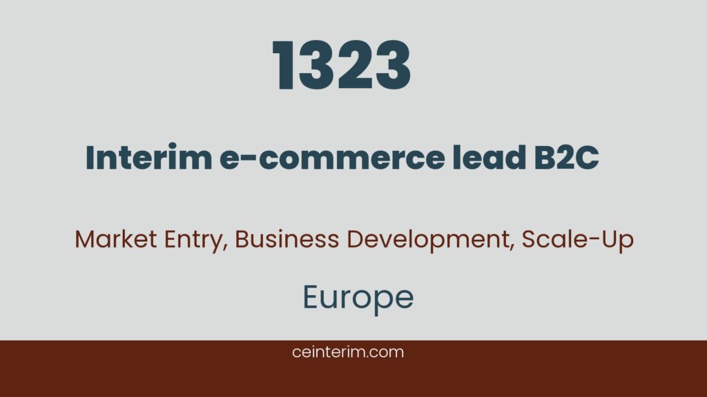 Временный руководитель направления электронной коммерции B2CB2C, масштабирование цифровых каналов продаж, эффективный маркетинг и удержаниеПродажи и маркетингЕвропа1323