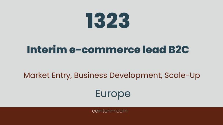 Dočasný vedoucí e-commerce B2CB2C e-commerce, rozšiřování digitálních prodejních kanálů, výkonnostní marketing a retenceProdej a marketingEvropa1323