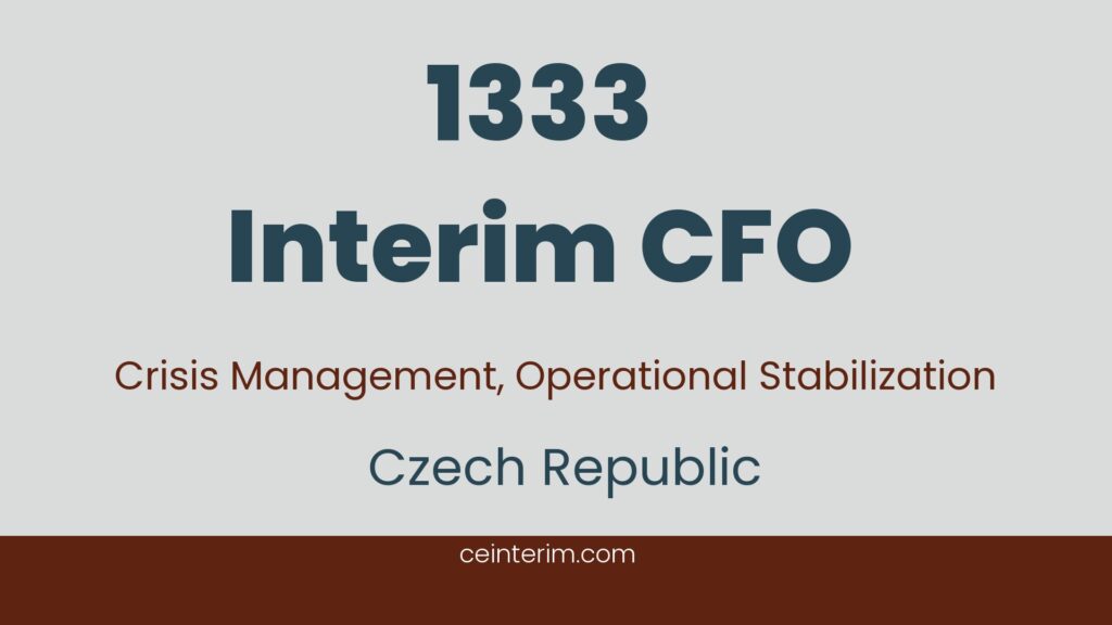 Interim CFOCrisis management experience, Hands-on approach, Automotive Sector experienceFinanceCzech Republic1333