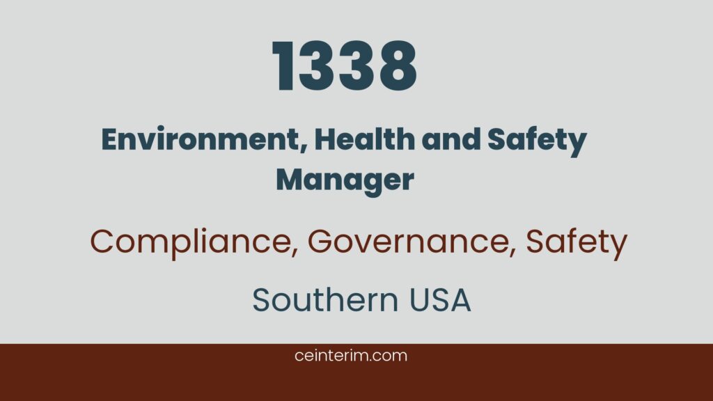 Manager mediu, sănătate și siguranțăUS Chemical Regulatory Framework, EPA Risk Management, EHS LeadershipSouthern USA1338