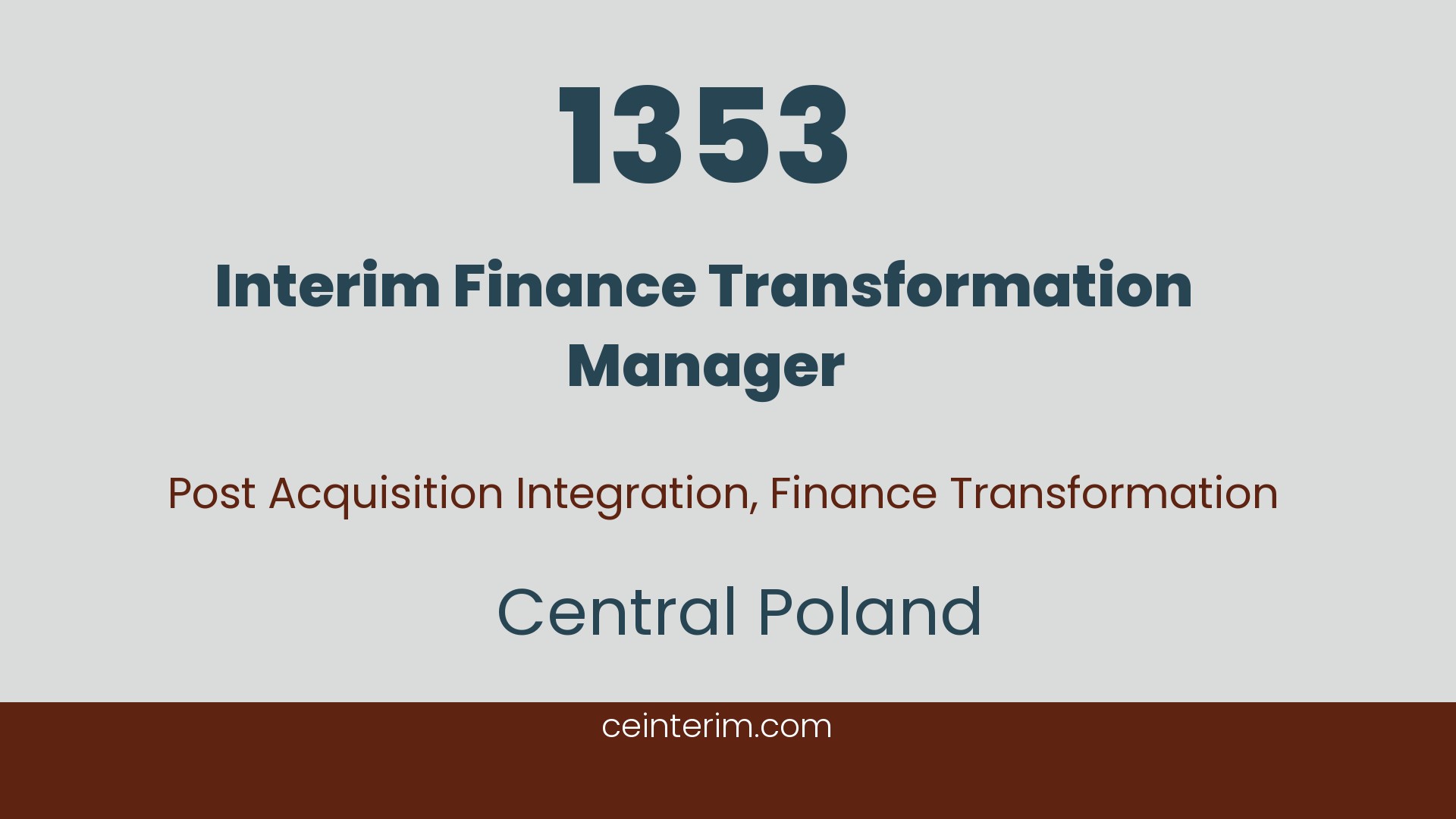 Responsable intérimaire de la transformation des financesFinancesPologne centrale1353