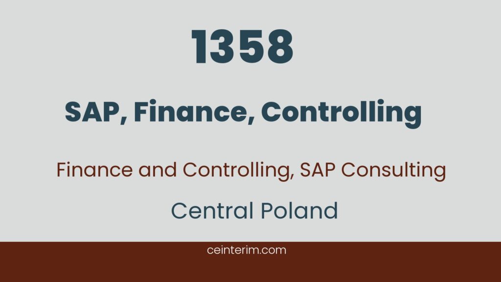 SAP, Finance, Contrôle de gestionFinanceCentral Pologne1358