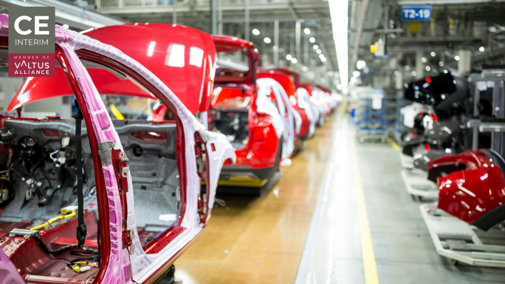 Automotive manufacturing line during commissioning