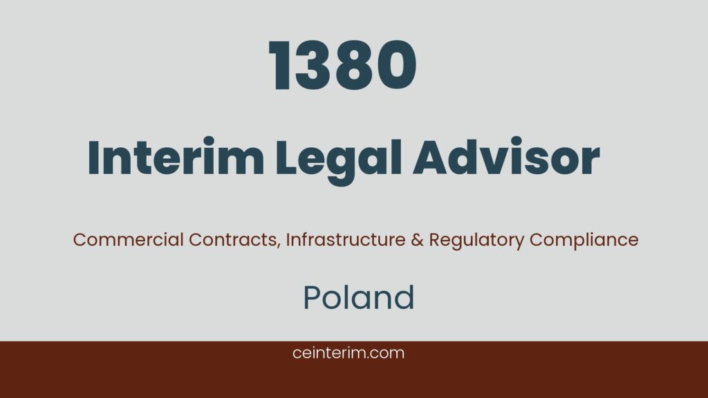 Interim Legal Advisor Commercial Contract Negotiation Infrastructure Projects Strategic Legal Advisory Regulatory Compliance Corporate Governance Poland1380