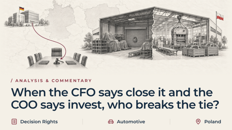 When the CFO says close it and the COO says invest, who breaks the tie?