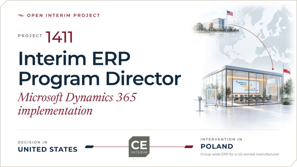 Projekt 1411: Začasni vodja programa ERP, uvedba Microsoft Dynamics 365, iz Združenih držav Amerike v Poljsko