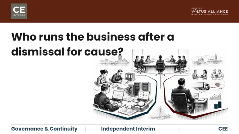 Independent interim executive running a CEE business while forensic investigators continue a dismissal-for-cause inquiry on a separate track.